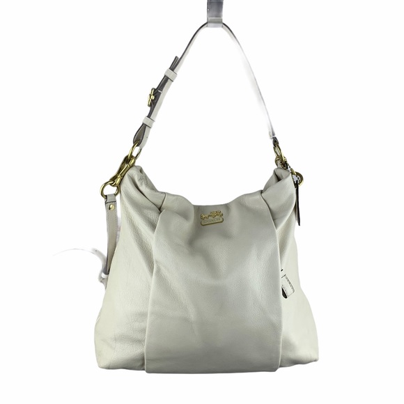 Coach Handbags - Coach | Cream Madison Isabelle Leather Hobo Bag